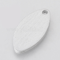 Eco-Friendly Aluminium Pendants, Laser Cut Pendants, Oval, Silver, 28x14x2~2.5mm, Hole: 2~2.5mm