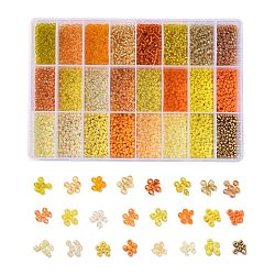 288g 24 colores cuentas de semillas de vidrio, redondo, color mezclado, 8/0, 3~4x2~3mm, agujero: 0.8~1 mm, 12 g / color