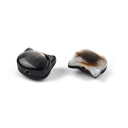 Shell perle naturali labbro nero, testa di gatto, 6x7x4mm, Foro: 0.7 mm