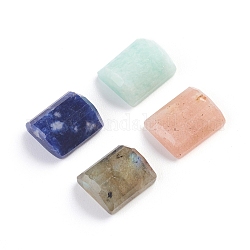 Cabochons en pierres naturelles mélangées, rectangle, facette, 10~10.5x8~8.5x3.5~4.5mm