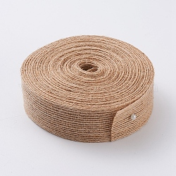 Ruban de tissu en toile de jute, pour la fabrication artisanale, tan, 1-1/4 pouce (30 mm), environ 10 m / bibone 