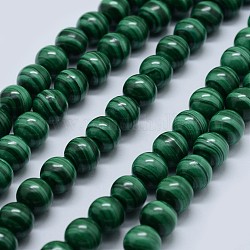 Natural Malachite Beads Strands, Grade AA, Round,  4mm, Hole: 0.6mm, about 95pcs/strand, 15.5 inch(39.5cm)