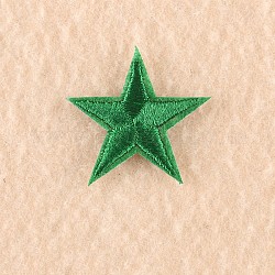 Компьютеризированная вышивка тканью утюжок на / шить на заплатках, аксессуары для костюма, аппликация, звезда, зелёные, 3x3 см