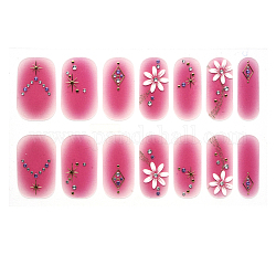 Full Cover Nombre Nail Stickers, Self-Adhesive, for Nail Tips Decorations, Flamingo, 24x8mm, 14pcs/sheet