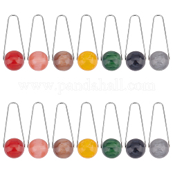 UNICRAFTALE 14Pcs 7 Colors Imitation Gemstone Style Two Tone Acrylic Big Pendants with 304 Stainless Steel Triangle Rings Round Charms 59x22mm for Bracelet Necklace Jewlery Making