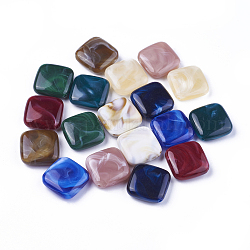 Perles acryliques, style de pierres fines imitation, losange, couleur mixte, 23x23.5x7mm, Trou: 1.8mm, environ 216 pcs/500 g
