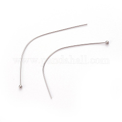 304 Stainless Steel Ball Head Pins, Stainless Steel Color, 39x0.5mm, 24 Gauge, Head: 1.5mm