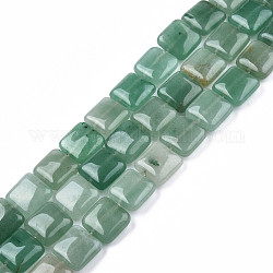 Chapelets de perles en aventurine vert naturel, carrée, 14x14x5.5mm, Trou: 1.2mm, Environ 28 pcs/chapelet, 15.16 pouce ~ 15.35 pouces (38.5~39 cm)