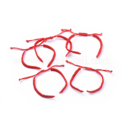 Плетеные шнур нейлона для поделок браслет материалы, красные, 5-3/4 дюйм ~ 6-1/8 дюйма (145~155 мм), 5x2 мм