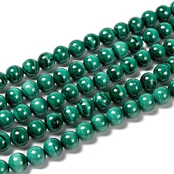 Chapelets de perles en malachite naturelle, ronde, 6mm, Trou: 1mm, Environ 63 pcs/chapelet, 15.7 pouce (40 cm)