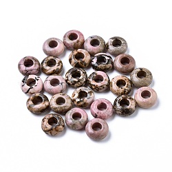 Perline europei Rhodonite naturale, perline con foro grande, rondelle, 12x6mm, Foro: 5 mm