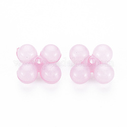 Abalorios de acrílico transparentes, teñido, forma de diez, rosa perla, 13x13x5mm, agujero: 1.5 mm, aproximamente 1510 unidades / 500 g
