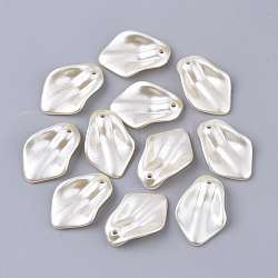 Pendenti di perle imitazione plastica abs, petalo / foglia, beige, 24x16.5x4.5mm, foro: 1.5mm, circa 1045pcs/500g