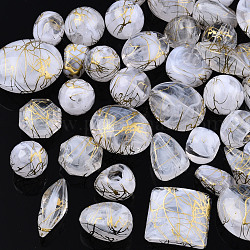 Perles acryliques d'effilage, formes mixtes, clair, 15~36x9~31x4~18mm, Trou: 1.4~2mm