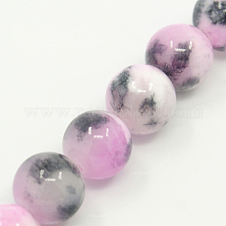 Chapelets de perles en jade persan naturel, teinte, ronde, chardon, 10mm, Trou: 1mm, Environ 38 pcs/chapelet, 16 pouce