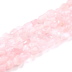 Chapelets de perles en quartz rose naturel, pépites, pierre roulée, 5~8.5x5.5~7x3.5~4mm, Trou: 0.7mm, Environ 64 pcs/chapelet, 16.34'' (41.5 cm)