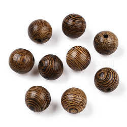 Perles en bois de wengé naturel, sans plomb, ronde, teinte, brun coco, 6~6.5mm, Trou: 1.5~2mm, environ 5000 pcs/500 g