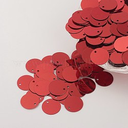 Schmuckzubehör Kunststoff Pailletten / Pailletten Charms, Flachrund, indian red, 12~13x0.1 mm, Bohrung: 1.4 mm