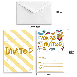 Пригласительные билеты в супердант, на день рождения свадьбу, с бумажными конвертами, прямоугольник со смешанным рисунком, красочный, 15.2x10.1 см, 30sheets / комплект