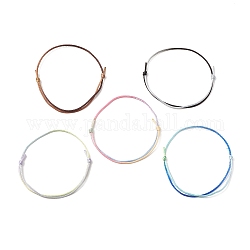 Dyed Gradient Color Adjustable Nylon Thread Cord Braided Bracelet Making, Mixed Color, Inner Diameter: 1-3/4~3-1/4 inch(4.4~8.3cm)