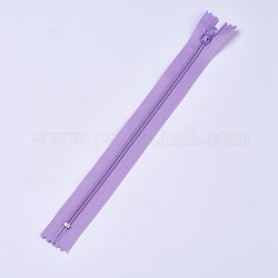 Bekleidungszubehör, Nylon-Reißverschluss mit geschlossenem Ende, Komponenten mit Reißverschluss, Medium lila, 23.5~24x2.5 cm