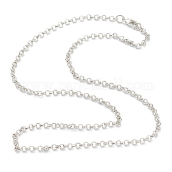 Messing rolo Kette Halskette machen, mit Karabiner verschlüsse, Platin Farbe, 17.72 Zoll (45 cm)