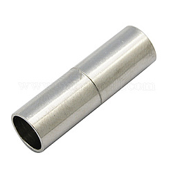 Brass Magnetic Clasps, Lead Free and Nickel Free, Column, Platinum, 20x6mm