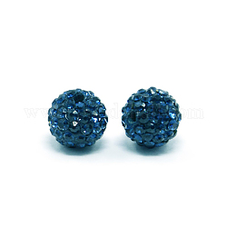 Perline strass polimero argilla, perline palla di disco, grado a, tondo, pp 15, capri blu, 12mm, Foro: 2 mm, PP15 (2.1~2.2mm)