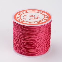 Round Waxed Polyester Cords, Deep Pink, 0.45mm, about 174.97 yards(160m)/roll