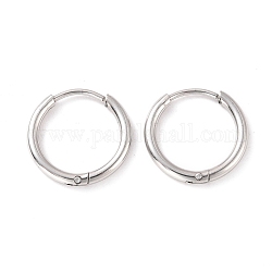 304 серьги-кольца из нержавеющей стали для женщин, цвет нержавеющей стали, 14 датчик, 13x1.6 мм, штифты : 0.7 мм