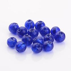 Cabujones de cristal de espalda plana, redondo, azul, 11.5~12.5mm, agujero: 2 mm