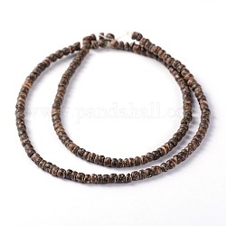 Fili di perline di cocco naturale, 3.5x2~3.5mm, Foro: 1 mm, circa 163pcs/filo, 15.7 pollice