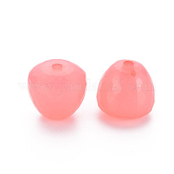 Perles en acrylique transparente, teinte, facette, larme, Saumon, 15x14.5mm, Trou: 2mm, environ 243 pcs/500 g