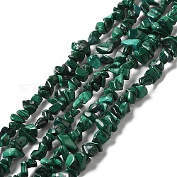 Natural Malachite Beads Strands, Nuggets, 2~10x3~5x1~4mm, Hole: 0.5mm, 15.75 inch(40cm)