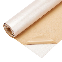 PU Leather Self-adhesive Fabric, Rectangle, Linen, 135x30x0.1cm