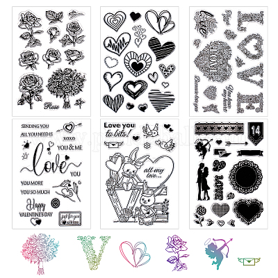 Wholesale GLOBLELAND Valentine's Day Words Clear Stamps Love Heart Silicone  Stamps Rubber Transparent Rubber Seal Stamps for Card Making DIY  Scrapbooking Photo Album Decoration 