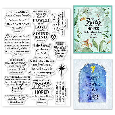 GLOBLELAND Christian Clear Stamps for Card Making Decorative Inspirational  Words Easter Transparent Silicone Stamps for DIY Scrapbooking Supplies