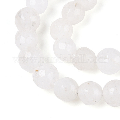 Gefärbt natürlichen weißen Jade Perlen Stränge&nbsp;G-T139-6mm-60-26-1