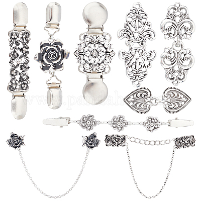 Wholesale GORGECRAFT 9Pcs 9 Styles Dresses Shawl Clips Antique Silver  Sweater Shawl Clip Vintage Hollow Filigree Flower Heart Brooches Retro  Celtic for Sweater Dresses Shirt Cardigans Collar Women Supplies 