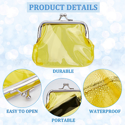 Clear Coin Purses Transparent Change Purses Waterproof PVC Jelly Wallets  Iron Kiss Lock Coins Pouches Card Holders 