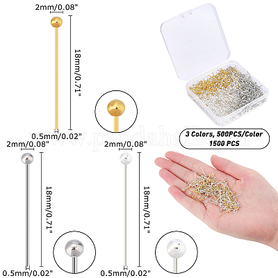 Shop BENECREAT 100PCS 18K Real Gold Plated Flat Head Pins for Jewelry Making  - PandaHall Selected