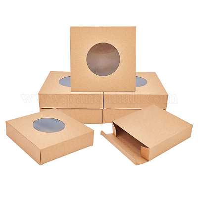 scatole per cassetti in carta kraft caramelle confezione regalo confezione da 8 scatole per macaron con finestra trasparente per gioielli Nbeads 