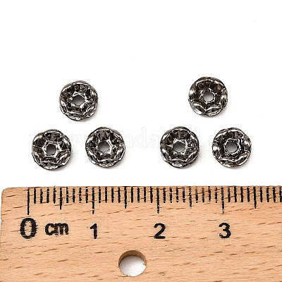 Messing Strass Zwischen perlen&nbsp;RB-A014-L6mm-01B-NF-1