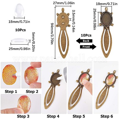 SUNNYCLUE DIY Blank Dome Hamsa Hand Bookmark Making Kit 