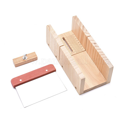 竹斤石鹸カッターツールセット 木箱付き長方形石鹸金型 ステンレス製