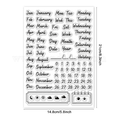 Bullet Journal Date Stamps, Clear Planner Stamps, Months Year Calendar  Stamp Set 