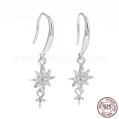Rhodium Plated Sterling Silver Ear Wires (5 Pair) - Wholesale Silver  Jewelry - Silver Stars Collection