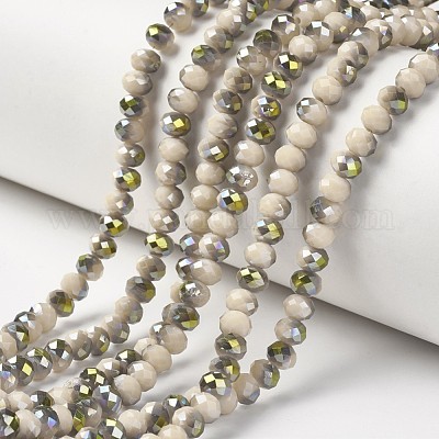 Chapelets de perles en verre opaque électrolytique&nbsp;EGLA-A034-P6mm-S17-1