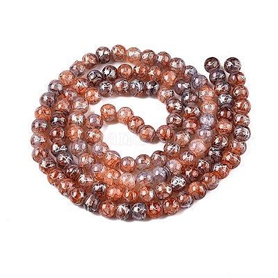 Perles de verre craquelé drawbench brins&nbsp;GLAA-N006-8mm-09-1