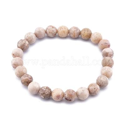 Bracciali elasticizzati con perline di pietra naturale maifanite / maifan&nbsp;BJEW-K212-A-044-1